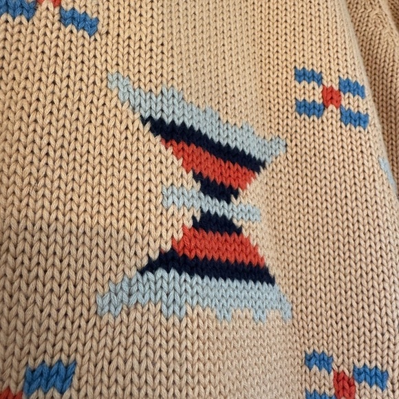 Denim & Co Extended Size Southwestern Cotton Blend Sweater / 2X - Picture 9 of 10